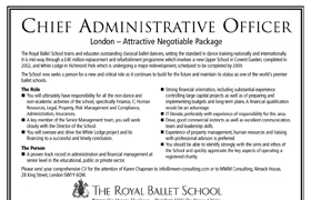 The Royal Ballet School Recruitment Advert